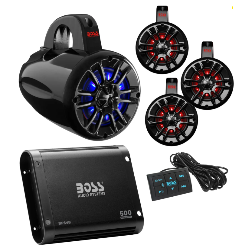 BOSS AUDIO Systems UTV Marine Stereo Package