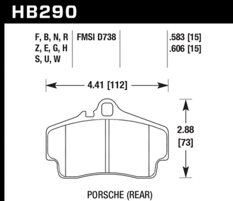 HAWK 98-08 Porsche 911 Rear ER-1 Brake Pad Set