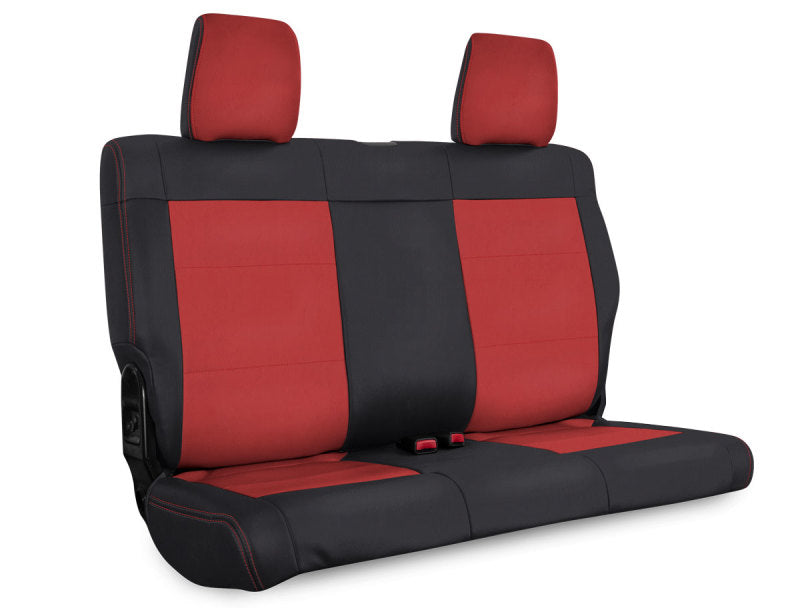 PRP 08-10 Jeep Wrangler JKU Rear Seat Cover/4 door - Black/Red