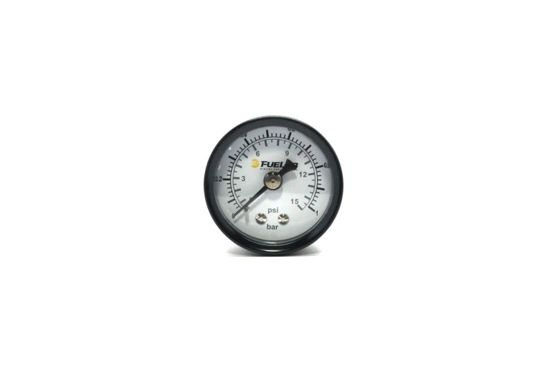 FUELAB 1.5in Carb Fuel Pressure Gauge - Range 0-15 PSI (Dual Bar/PSI Scale)