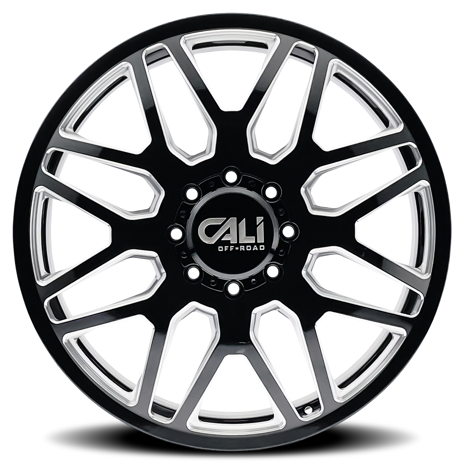 CALI OFF-ROAD INVADER DUALLY (9115D) GLOSS BLACK MILLED Front