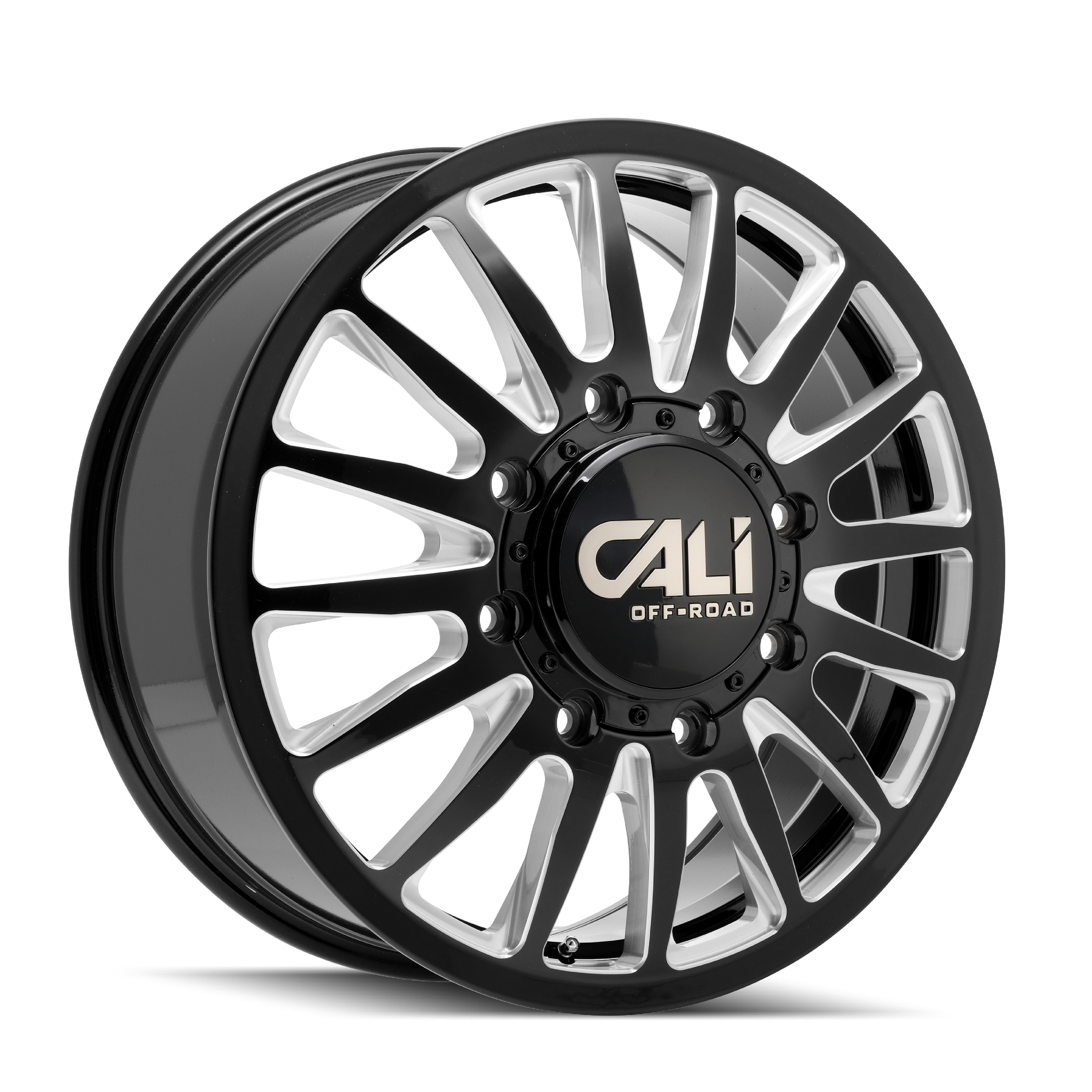 CALI OFF-ROAD SUMMIT DUALLY GLOSS BLACK MILLED (9110) FRONT
