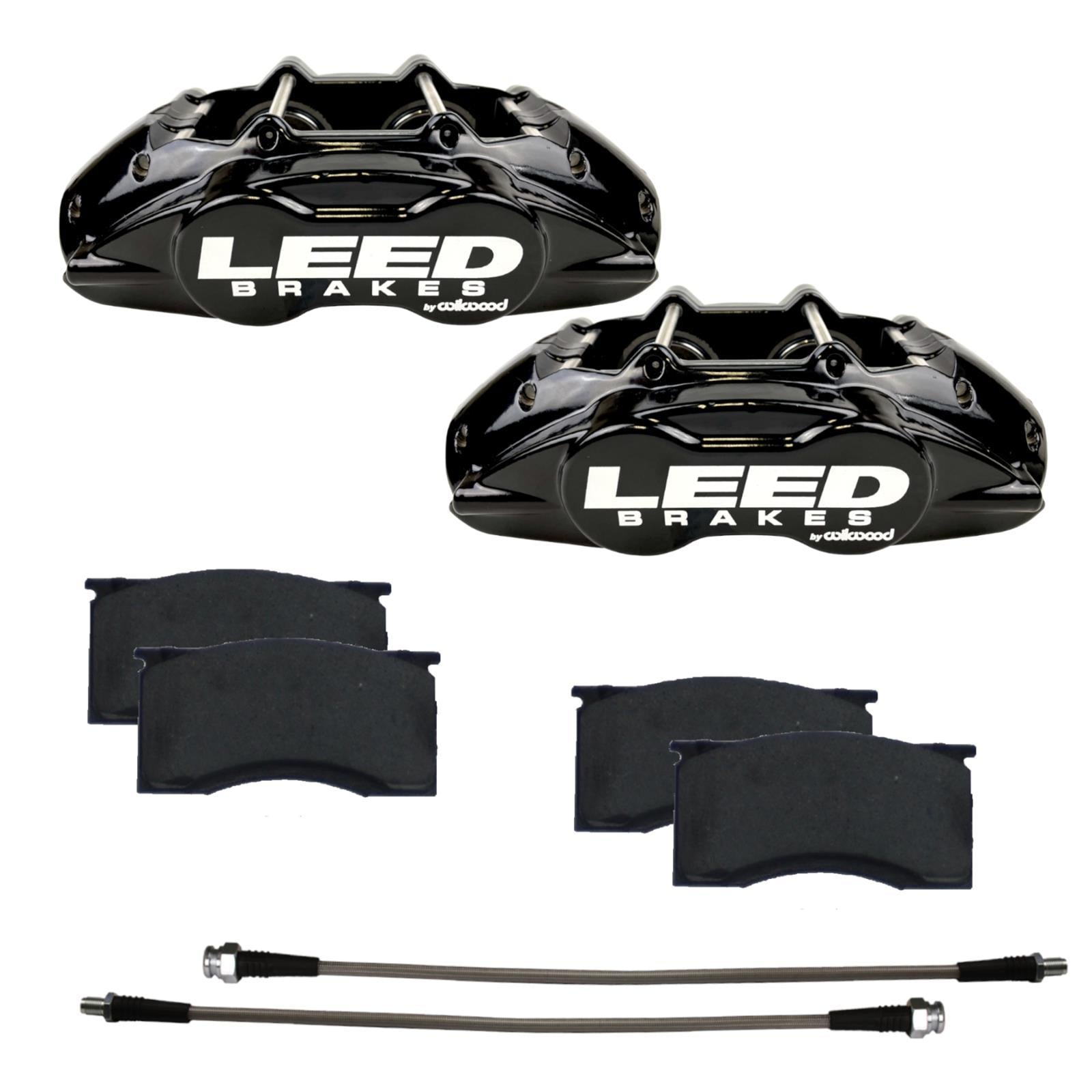 LEED BRAKES 64-67 Mustang Brake Caliper/Pad Kit Black