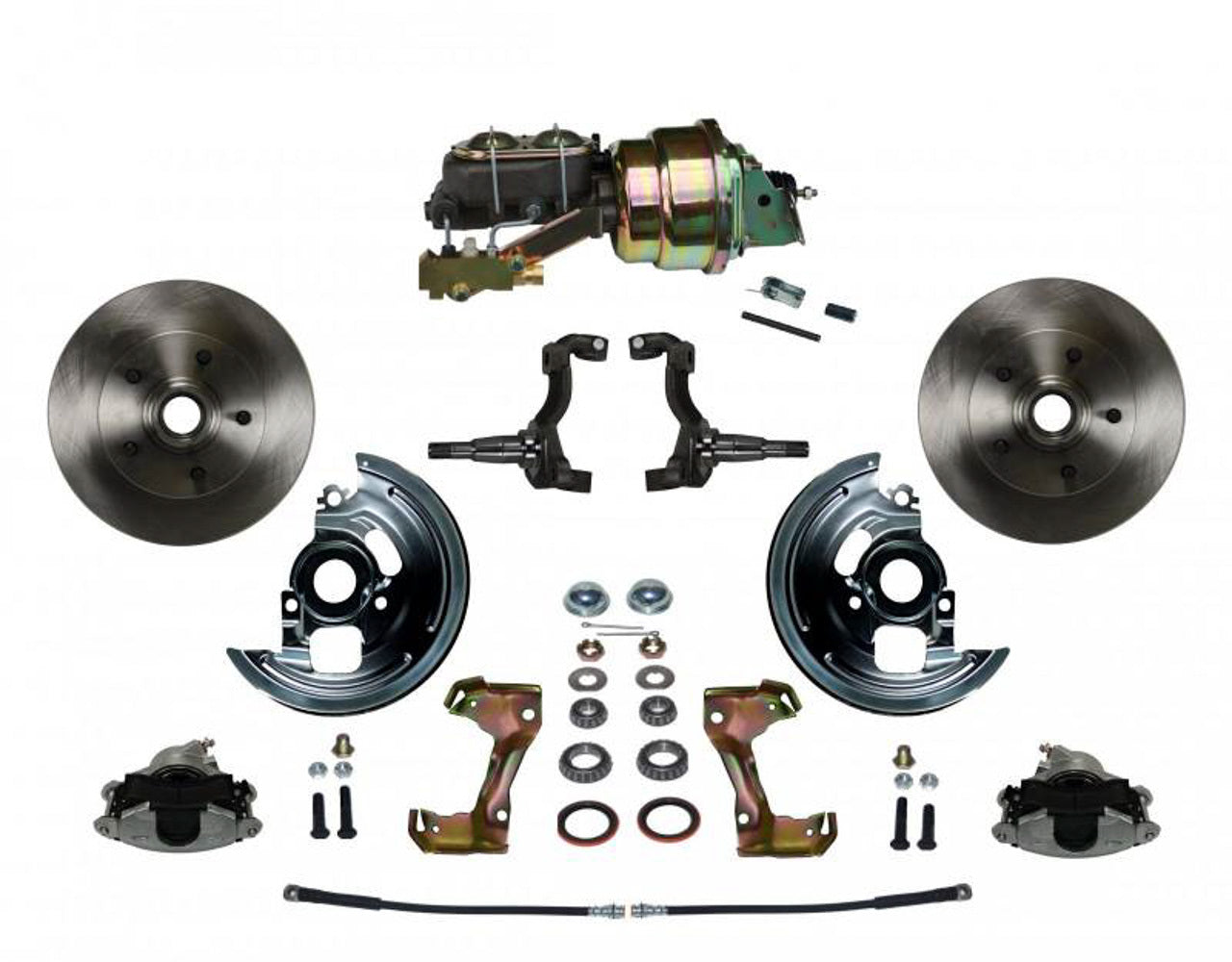 LEED BRAKES Power Front Brake Kit w/ Plain Rotors Zinc