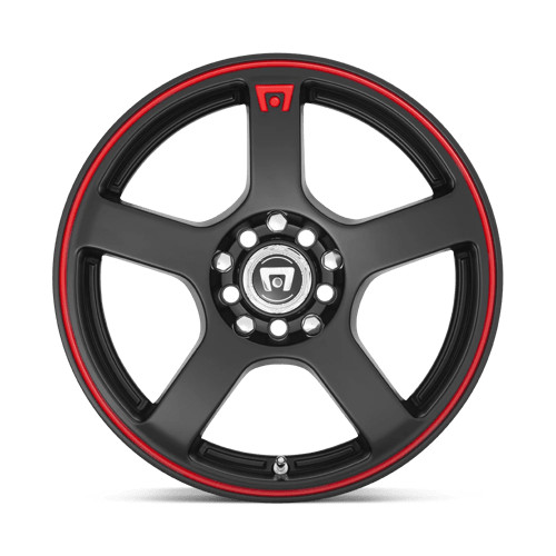 MOTEGI MR116 FS5 Matte Black Red Racing Stripe