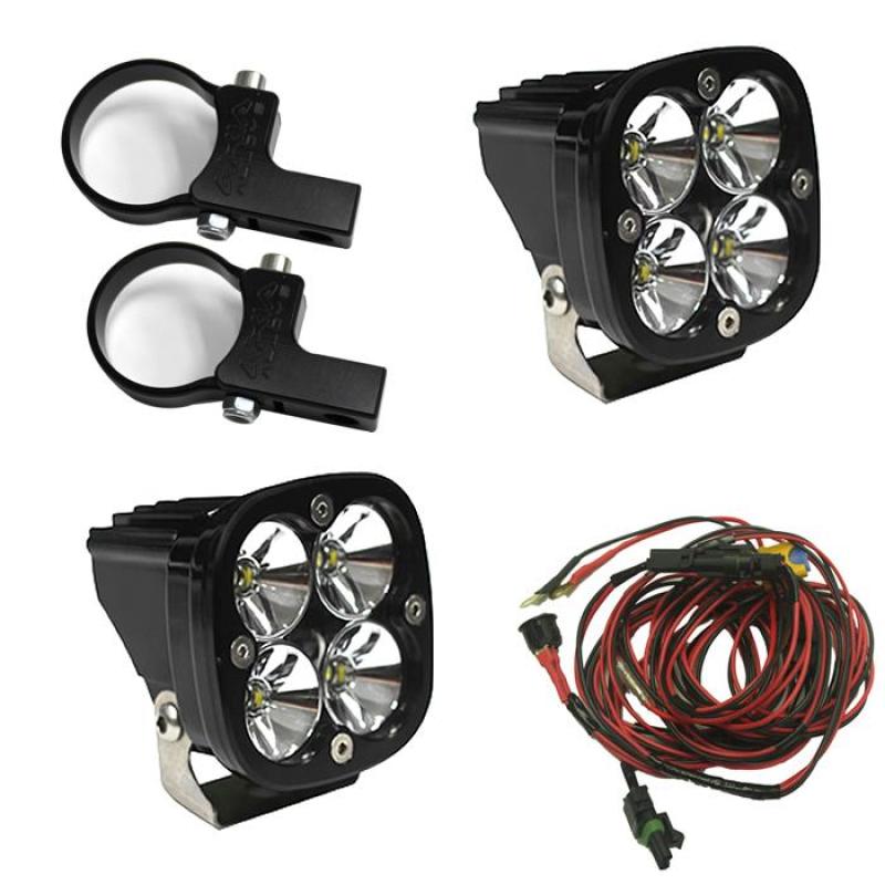 BAJA DESIGNS Squadron Pro LED Light Pods Kit w/Horizontal Mounts/2.00in Harness