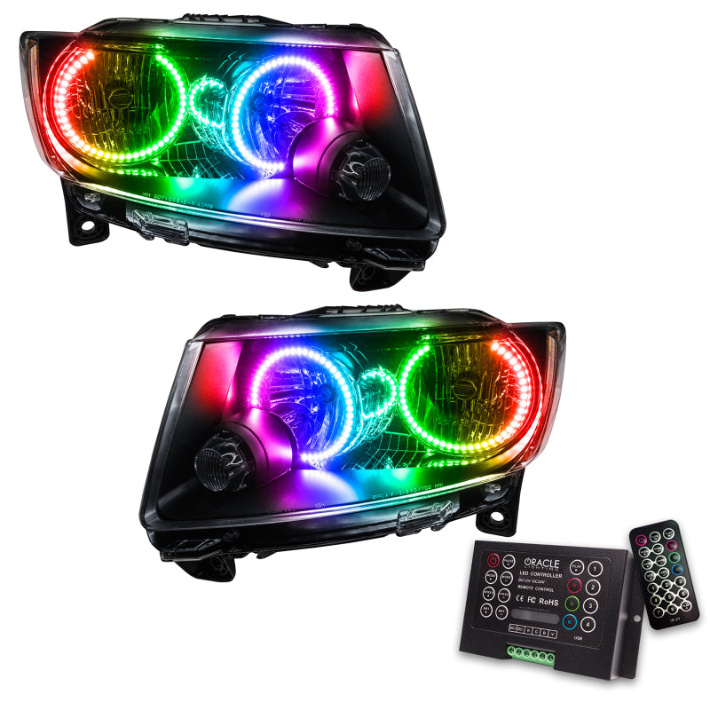 ORACLE 11-13 Jeep Grand Cherokee SMD HL (Non-HID) - Chrome - ColorSHIFT w/ 2.0 Cntrl SEE WARRANTY