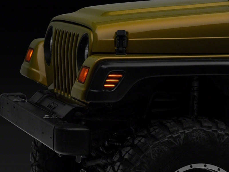 RAXIOM 97-06 Jeep Wrangler TJ Axial Series LED Side Marker Lamps- Smoked