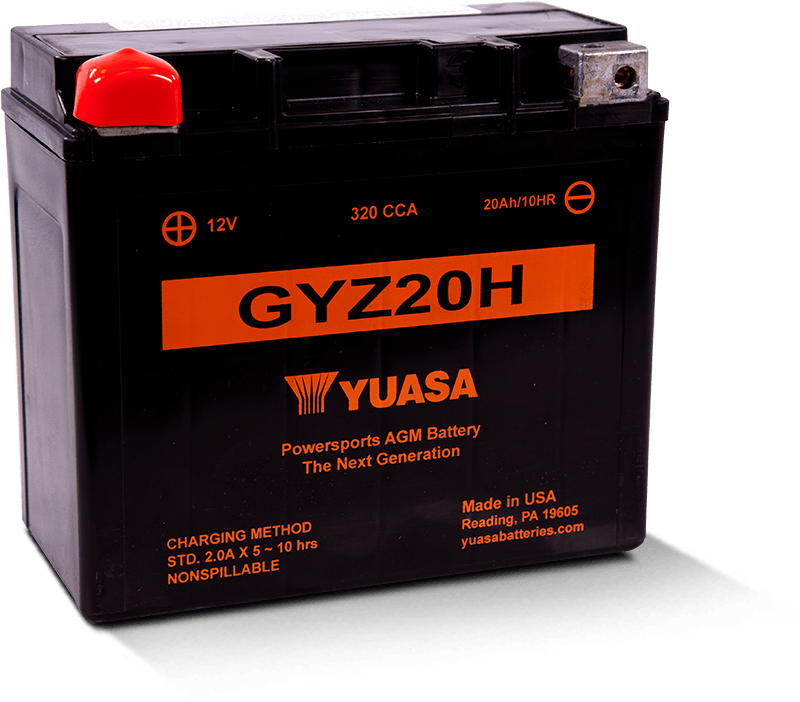 YUASA GYZ20H High Performance Maintenance Free AGM 12 Volt Battery