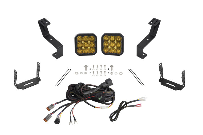 DIODE DYNAMICS SS5 Bumper LED Pod Light Kit for 2019-Present Ram - Yellow Pro Driving