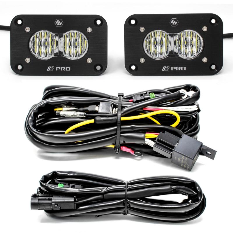 BAJA DESIGNS S2 Pro Wide Cornering Pair Flush Mount LED Light Pod Kit