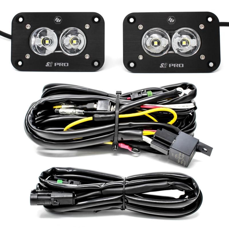 BAJA DESIGNS S2 Pro Flush Mount LED Light Pod Kit Work/Scene Pattern - Pair