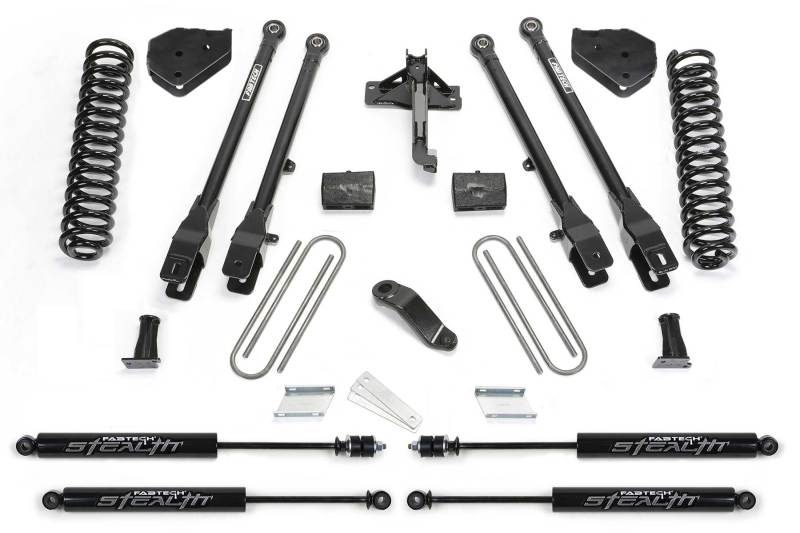 FABTECH 17-21 Ford F250/F350 4WD Diesel 4in 4Link Sys w/Coils & Stealth