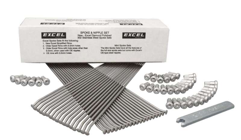 EXCEL Rear Spoke/Nipple Set - 10 Gauge / 36 Qty - Silver