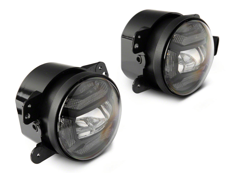 RAXIOM 07-18 Jeep Wrangler JK Axial Series 4-In LED Fog Lights- Clear