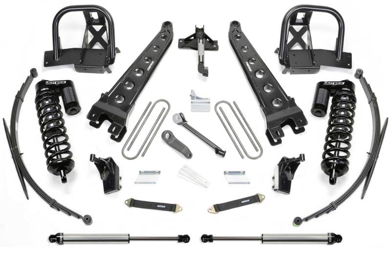 FABTECH 11-16 Ford F250/350 4WD 8in Rad Arm Sys w/Dlss 4.0 C/O& Rr Lf Sprngs & Rr Dlss