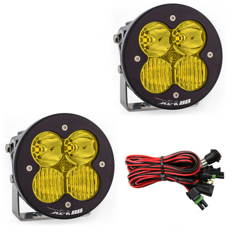 BAJA DESIGNS XL R 80 Series Driving Combo Pattern Pair LED Light Pods - Amber