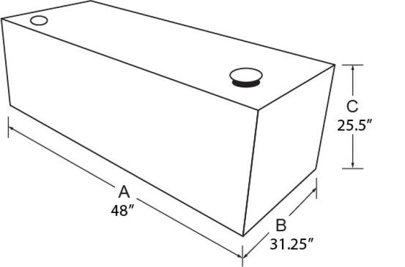 TRADESMAN Aluminum L-Shape Liquid Storage Tank Combo (48in. / 80 Gallon Capacity) - Brite