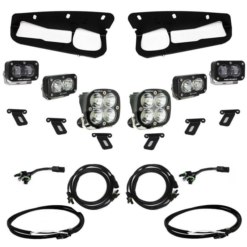 BAJA DESIGNS 21-22 Ford Bronco w/Steel Bumper S2 SAE Pro Fog Pocket Light Kit w/Upfitter - Clear