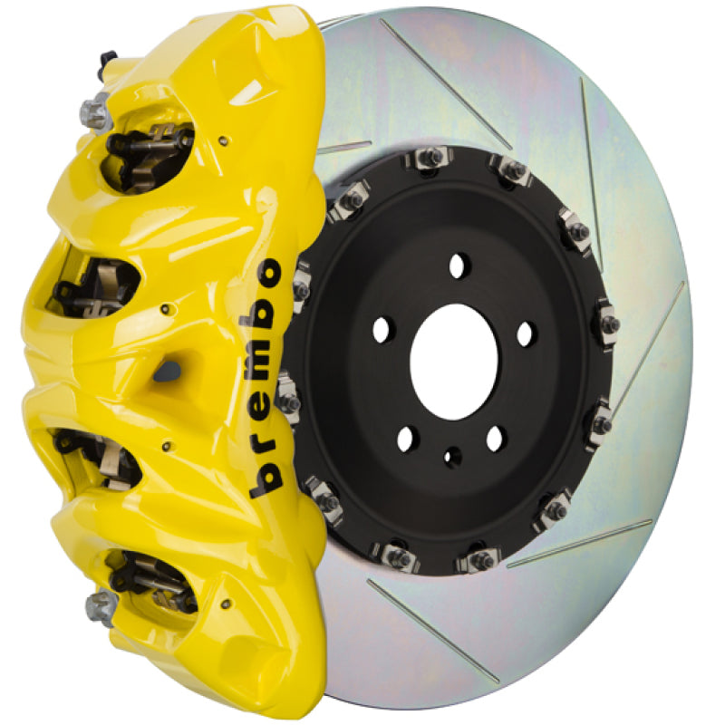 BREMBO 10-14 F150 SVT Raptor Front GT BBK 8 Piston Cast 412x38 2pc Rotor Slotted Type-1- Yellow