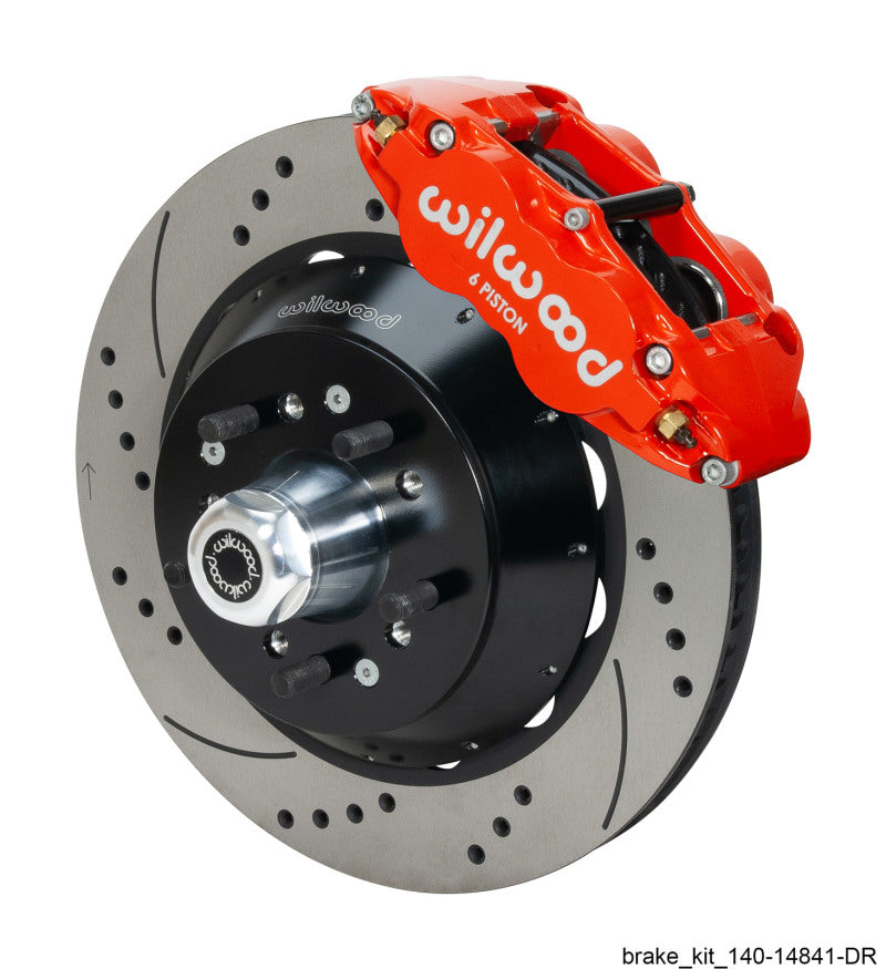 WILWOOD Narrow Superlite 6R Red Front Big Brake Kit Ford 14in Drilled/Slotted Rotor