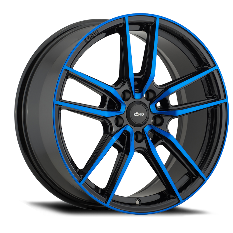 KONIG Myth 16x7.5 5x114.3 ET43 Gloss Black w/ Blue Tinted Clearcoat