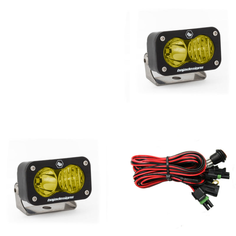 BAJA DESIGNS S2 Sport Driving Combo Pattern Pair LED Work Light - Amber