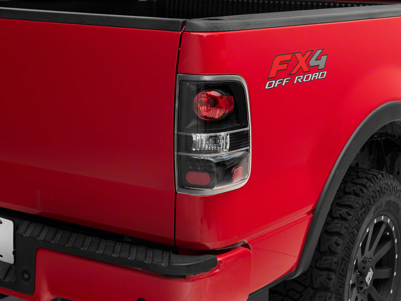 RAXIOM 04-08 Ford F-150 Styleside Euro Style Tail Lights- BlkHousing - Red/Clear Lens