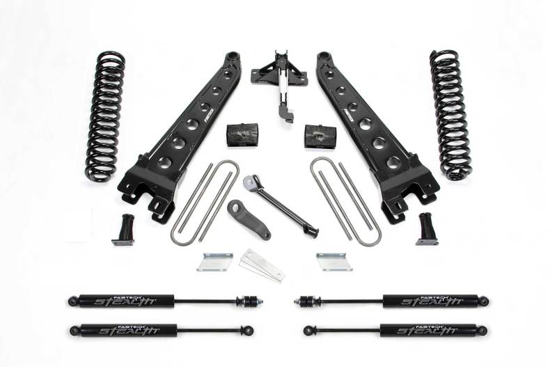 FABTECH 17-21 Ford F250/F350 4WD Gas 4in Rad Arm Sys w/Coils & Stealth