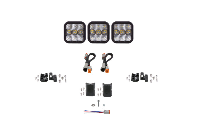 DIODE DYNAMICS SS5 Pro Universal CrossLink 3-Pod Lightbar - White Combo