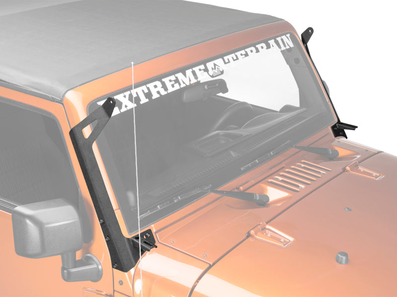 RAXIOM 07-18 Jeep Wrangler JK 50-Inch LED Light Bar Windshield Mount w/ Auxiliary Bracket