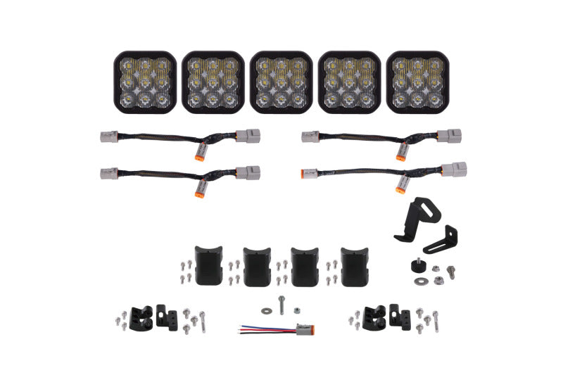 DIODE DYNAMICS SS5 Pro Universal CrossLink 5-Pod Lightbar - White Driving