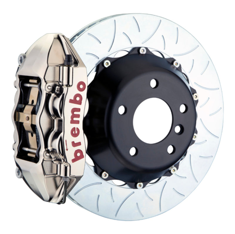 BREMBO 04-11 612 Scaglietti Rear GTR BBK 4 Piston Billet 380x28 2pc Rotor Slotted Type3- Nickel