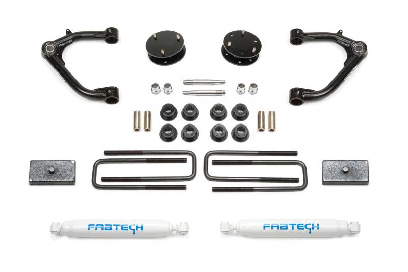 FABTECH 19-21 GM C/K1500 P/U 3in Uniball UCA Sys w/Perf Shks