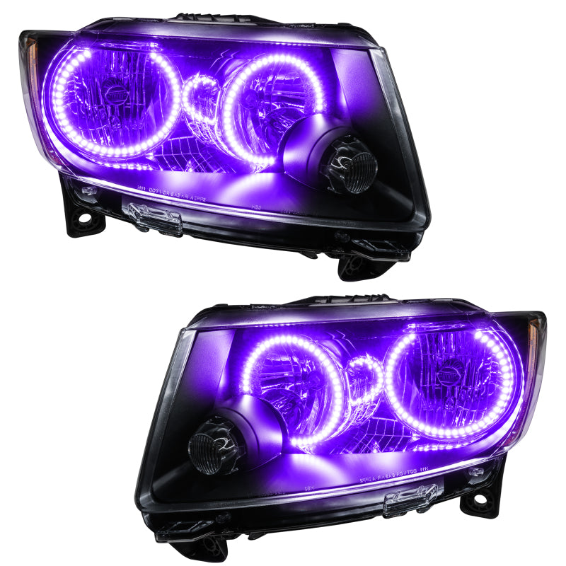 ORACLE 11-13 Jeep Grand Cherokee Pre-Assembled Halo Headlights (Non HID) Chrome - UV/Purple