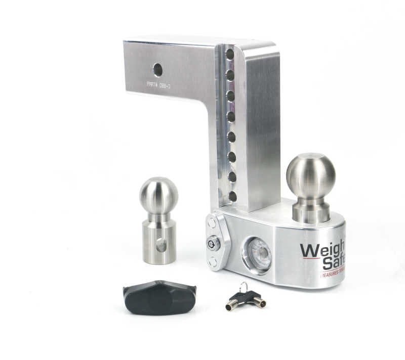 WEIGH SAFE 8in Drop Hitch w/Built-in Scale & 3in Shank (10K/21K GTWR) - Aluminum