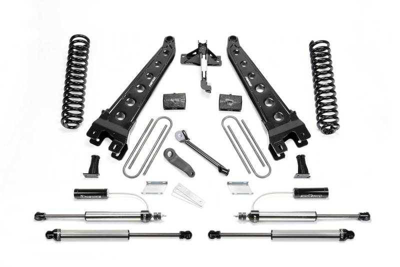 FABTECH 17-21 Ford F250/350 4WD Gas 6in Rad Arm Sys w/Coils & 2.25 Dl Resi Frt & Dl Rr Shks