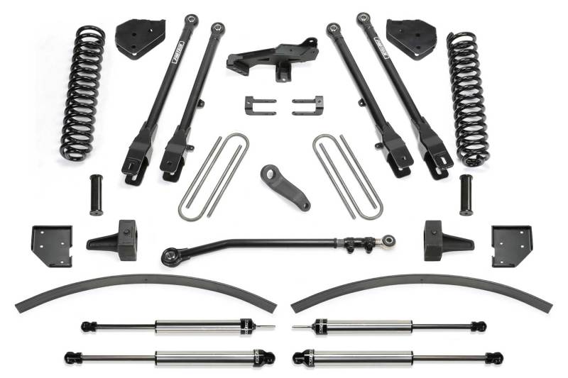 FABTECH 17-21 Ford F250/F350 4WD Diesel 8in 4Link Sys w/Coils & Dlss Shks