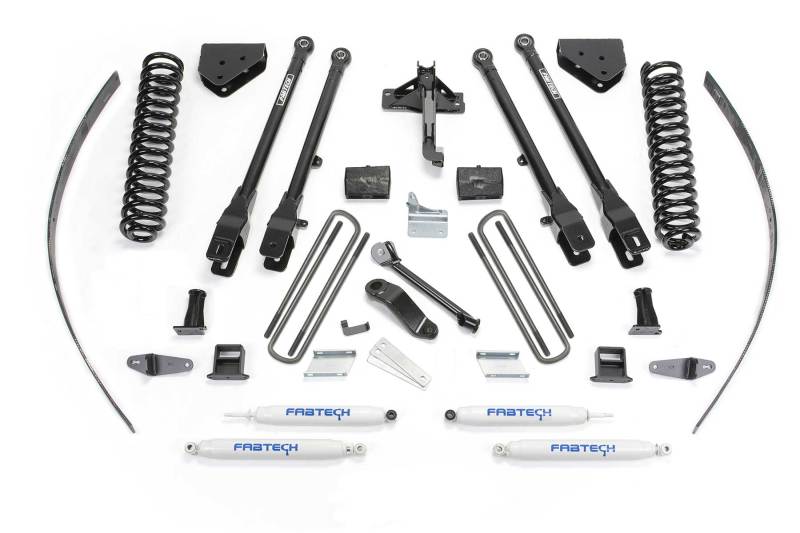 FABTECH 08-16 Ford F250 4WD w/Factory Overload 8in 4Link Sys w/Coils & Perf Shks