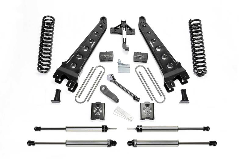 FABTECH 05-07 Ford F250 4WD w/o Factory Overload 6in Rad Arm Sys w/Coils & Dlss Shks