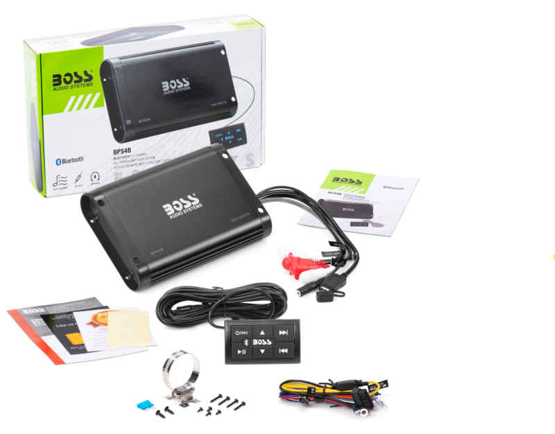 BOSS AUDIO Systems 4 Channel ATV Bluetooth Amplifier - Weather Resistant