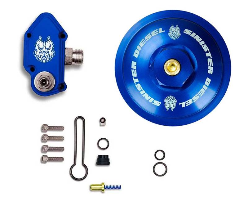 SINISTER DIESEL 03-07 Ford 6.0L Powerstroke Blue Spring Kit w/ Adjustable Billet Spring Housing