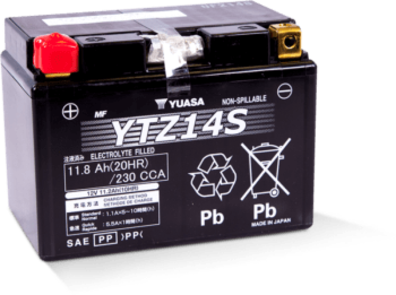 YUASA YTZ14S Maintenance Free AGM 12 Volt Battery