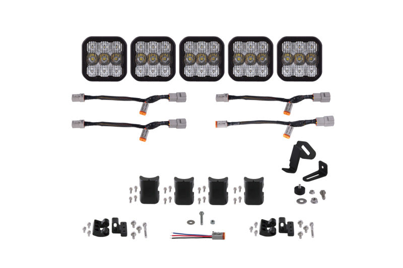 DIODE DYNAMICS SS5 Pro Universal CrossLink 5-Pod Lightbar - White Combo