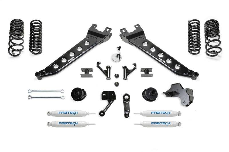 FABTECH 19-22 Ram 2500 4WD 5in Radius Arm Kit w/Perf Shks