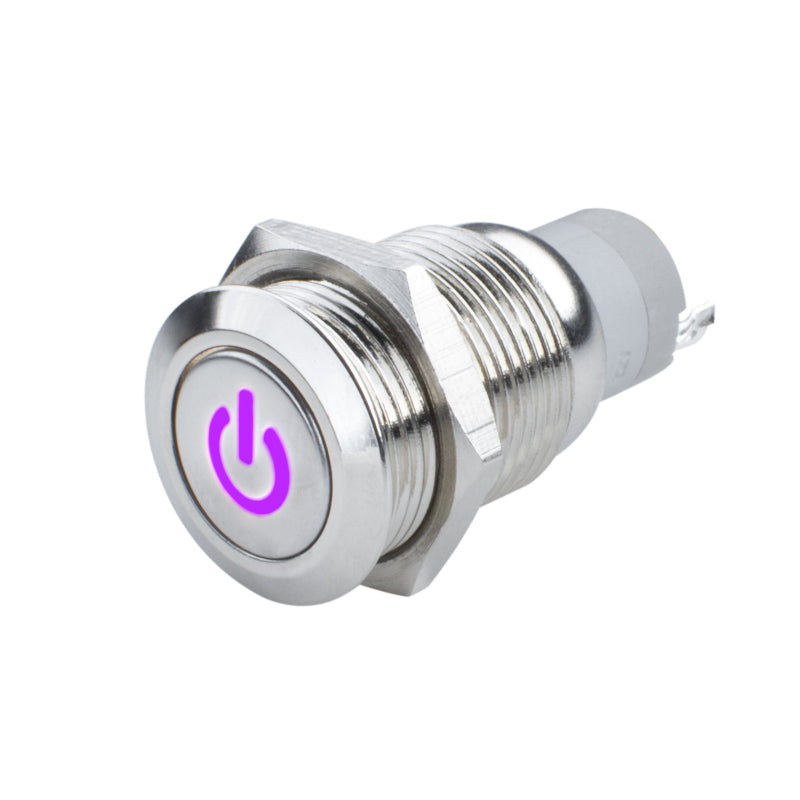 ORACLE Pre-Wired Power Symbol Momentary Flush Mount LED Switch - UV/Purple