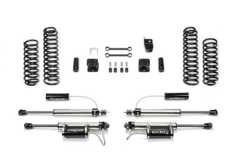 FABTECH 07-18 Jeep JK 4WD 4-Door 3in Sport System w/DL 2.25 Resi Shocks