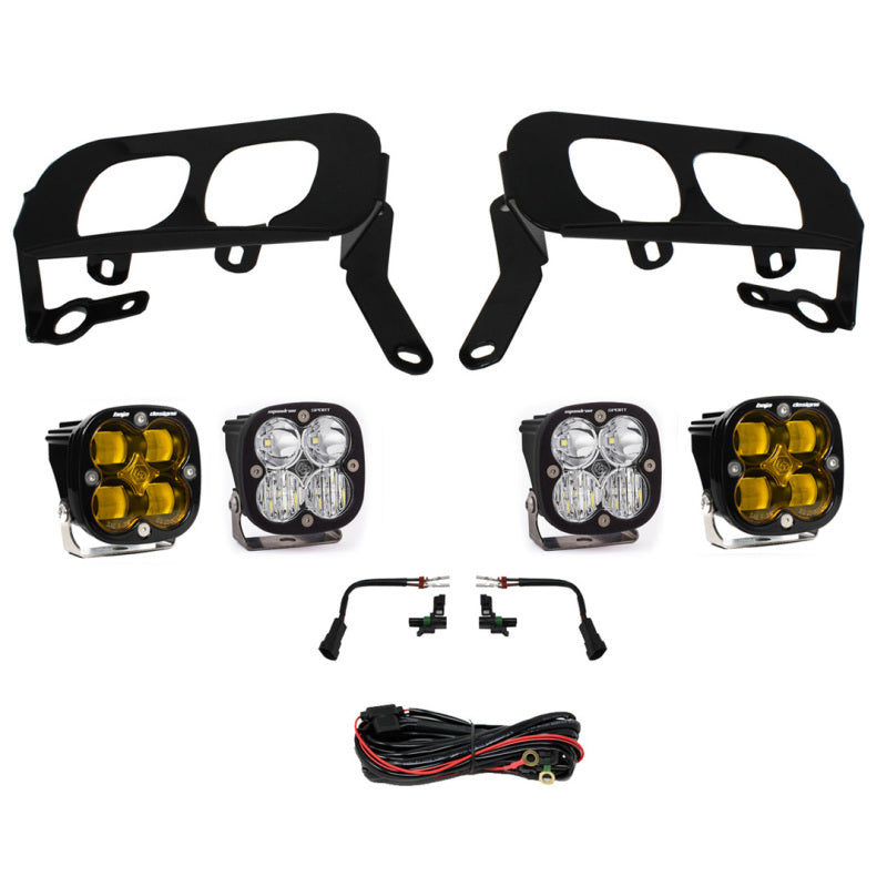 BAJA DESIGNS 14-15 Silverado 1500 White Fog Pocket Kit - Amber