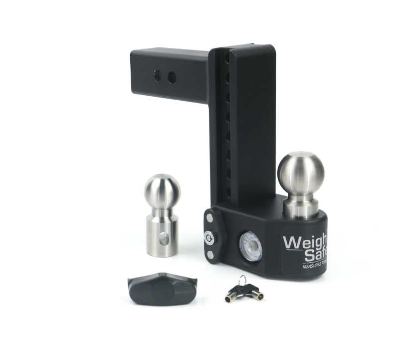 WEIGH SAFE 8in Drop Hitch w/Built-in Scale & 2.5in Shank (10K/22K GTWR) - Steel