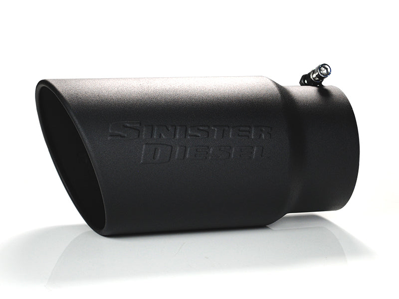 SINISTER DIESEL Universal Black Ceramic Coated Stainless Steel Exhaust Tip (5in to 6in)